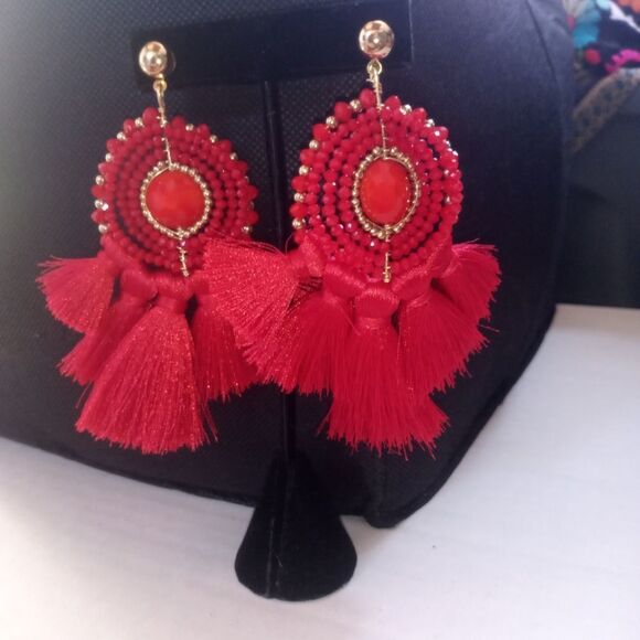 :Earrings with glass beads ( Box A ) - Picture 1 of 2